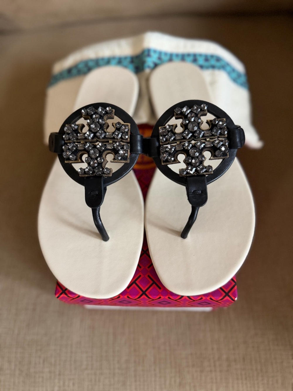 Tory Burch Crystal Miller Soft Sandal- Women Size: 8